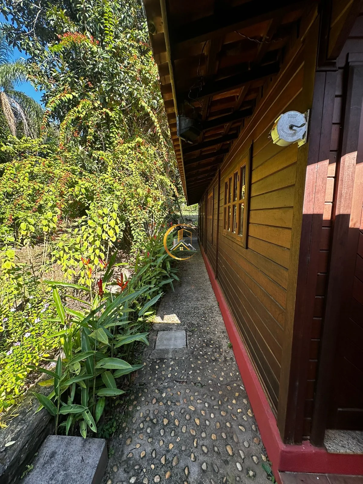 Jardim lateral da chácara à venda em Itapé, Corumbataí