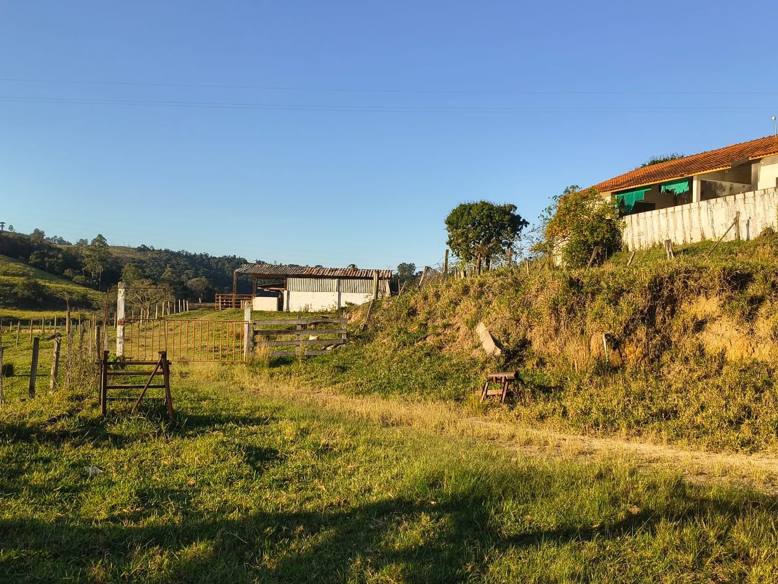 Pastagem e área produtiva do sítio em Corumbataí