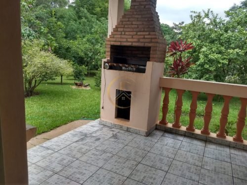 Área da churrasqueira da chácara no Residencial Planalto Serra Verde