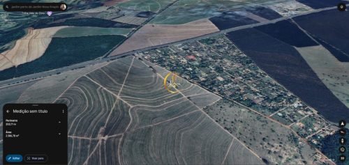 Vista aérea do terreno da chácara à venda em Itirapina/SP