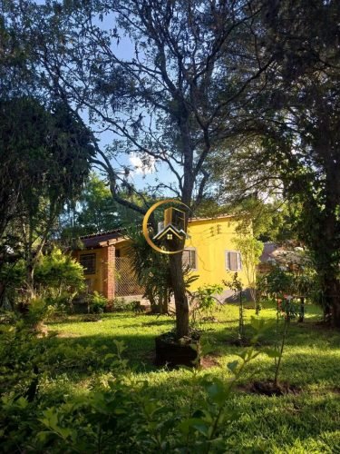 Jardim sombreado da chácara à venda em Itirapina/SP