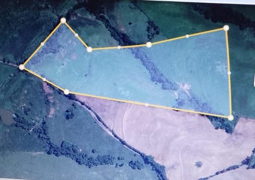 Mapa da área do sítio à venda em Rio Claro/SP